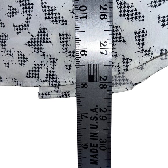 Calvin Klein Mens Long-Sleeve Button-Up Dress Shirt With Houndstooth Print White - Picture 10 of 10